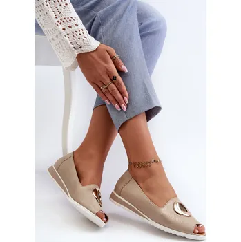 Dámská obuv Dámské lodičky s ozdobou z ekokože zlaté Biolita 37