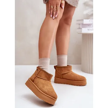 Dívčí sněhule Nízké Sněhule Na Platformě Big Star OO274A098 Camel 39