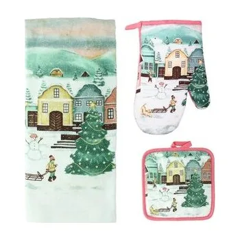 SET KUCHYŇSKÝ-RUKAVICE,CHŇAPKA,UTĚRKA VESNIČKA