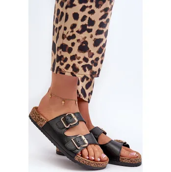 Dámské žabky Dámské žabky s přezkami černé Fronila 42