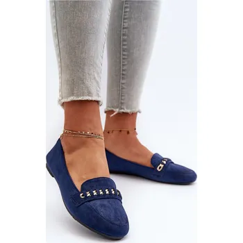 Dámské mokasíny Lesklé Dámské Mokasíny S Řetízkem Modré Aredilla 36