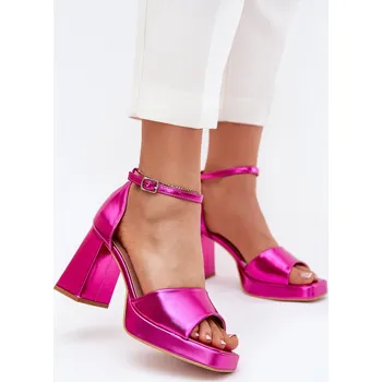 Dámské sandále Lakovane Dámské Sandály Na Podpatku Fuchsie Marila 36