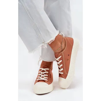 Dámské tenisky Dámské textilní tenisky na platformě Big Star RR274778 Oranžové 39