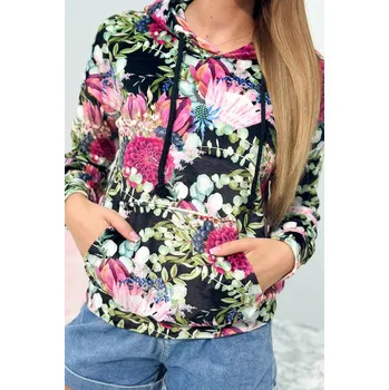 Dámská mikina Velurová mikina s kapucí černý UNI