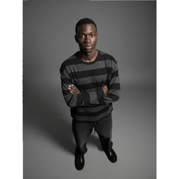 Pánské tričko Pruhované tričko s dlouhým rukávem - M - House - tmavošedý - 353JA-90X