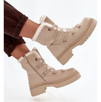 Dívčí sněhule Dámské sněhule s kožíškem Irmara – béžové Velikost: 40