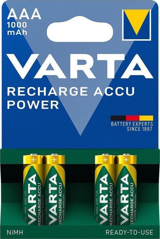 Varta dobíjecí mikrobaterie R2U 1000mAh AAA 4ks - expresní doprava