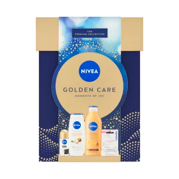 Kosmetická sada NIVEA dárková sada pro ženy Golden Care (mléko, sprchový gel, roll on, Lab, maska)