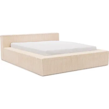 Postel Béžová čalouněná dvoulůžková postel s úložným prostorem s roštem 140x200 cm Cloe – Ropez ID_1825272