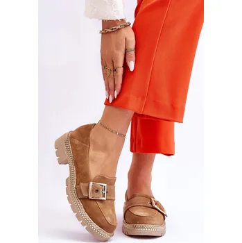 Dámské mokasíny Módní semišové mokasíny tmavě béžové Eloisa 41