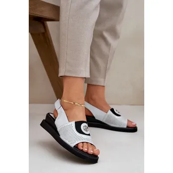 Dámská obuv Dámské sandály na klínu stříbrné Isnnoria 40