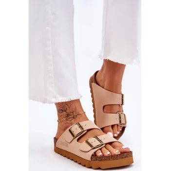 Dámské žabky Klasické dámské pantofle Big Star LL274478 Béžové 36