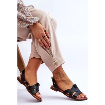 Dámské žabky Zazoo 40185 Pohodlné Kožené Nazouváky Černé 36