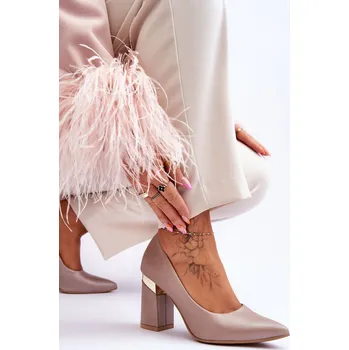 Dámské lodičky Zazoo 3117 Kožené Lodičky Beige 40