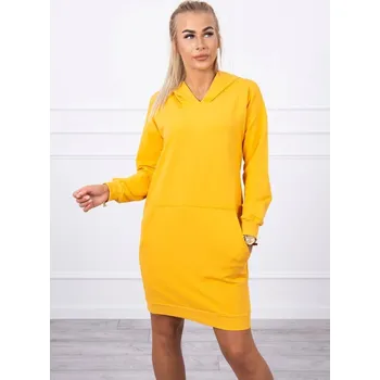 Dámské šaty Šaty s kapucí hořčicové UNI