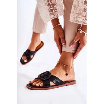 Dámské žabky Dámské módní černé pantofle Sansa 39