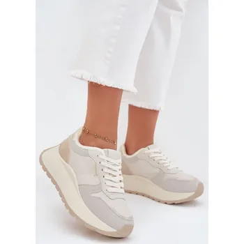 Dámské tenisky Zateplené dámské sneakersy na platformě Big Star SS274008 HI-POLY SYSTEM světle béžové 40