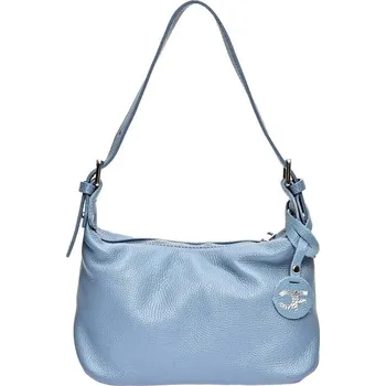 Kabelka Carla Ferreri Dámská kožená kabelka CF1945 Celeste Scuro + 2 měsíce na vrácení zboží