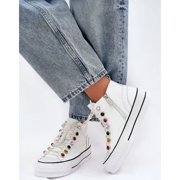 Dámské tenisky Kožené Vysoké Tenisky Dámské GOE RR2N4102 Bílé 38