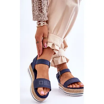 Dámské sandále Dámské pohodlné sandály na platformě Big Star LL274869 námořnická modrá 39