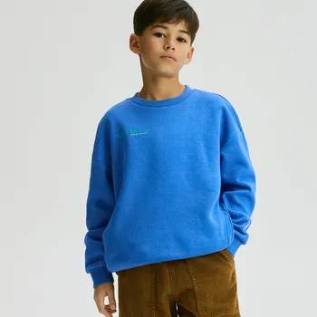 Chlapecká mikina Reserved - Bavlněná oversize mikina - modrá - 952FJ-55X - 952FJ-55X-146