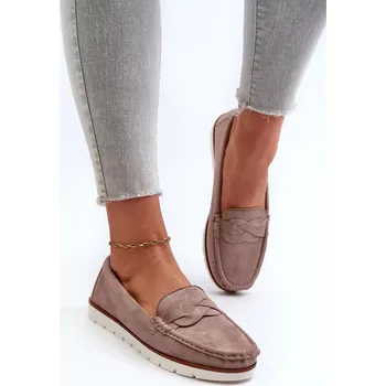 Dámské mokasíny Dámské eko semišové mokasíny, tmavě béžová Nestalia 41