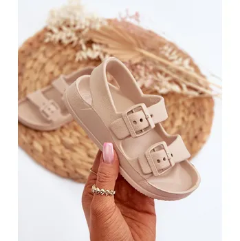 Dámské žabky Dětské lehké žabky s přezkami BIG STAR NN374544 béžové 30