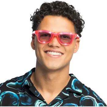 Karnevalový kostým LED párty brýle Blikající růžové