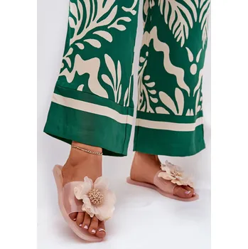 Dámské žabky Průhledné Ploché Dámské Pantofle Se Syntetickým Květinou Nuda Vobetta 37