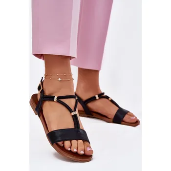 Dámské sandále Dámské Plné Sandály S Pásky S.Barski KV51-120 Černé 40