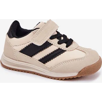 Sada pánského spodního prádla Dětské Sneakersy Sportovní Boty Na Suchý Zip Béžové Viona 29