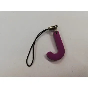 Přívěsek Fimo přívěsek na mobil - písmeno "J" fialový