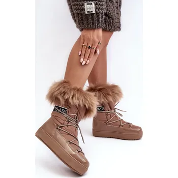 Dívčí sněhule Dámské zavazovací sněhule tmavě hnědé Santero 38