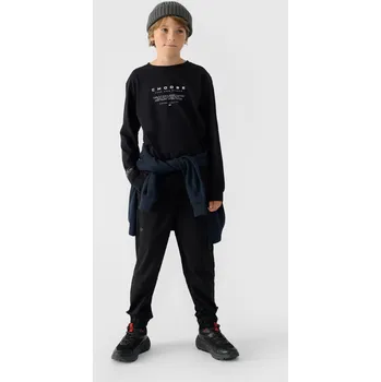 Tričko S Dlouhým Rukávem Pro Chlapce S Potiskem Regular 4F 4FJWAW24TLONM294-20S Černé 122