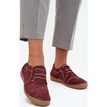 Dámské polobotky Kožené dámské polobotky s prošíváním Artiker 57C2111 bordó 41