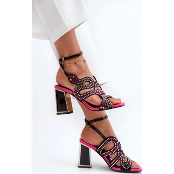 Dámské sandále Ozdobené Dámské Sandály Na Podpatku D&A CR952 Černé 38