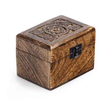 Dárková krabička Vyřezávaná dřevěná krabička na 6 esenciálních olejů