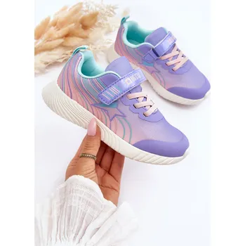 Pánská móda Lehké Dětské Sportovní Boty Memory Foam System Big Star LL374151 Fialové 34