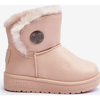 Dívčí sněhule Dětské zimní boty s vyplněním kožešinou Bežové Big Star MM374084 32