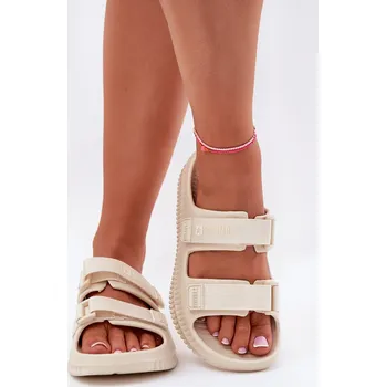 Dámské žabky Dámské Pěnové Pantofle Se Suchými Zipy Big Star RR274A529 Béžové 36