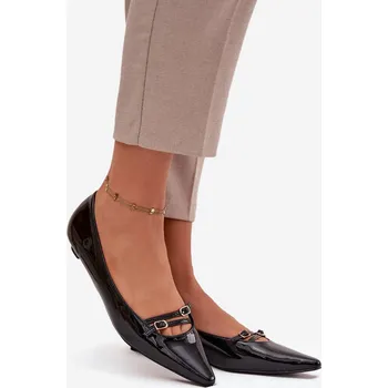 Dámské baleríny Lakované baleríny s proužky Černé Zarelia 41