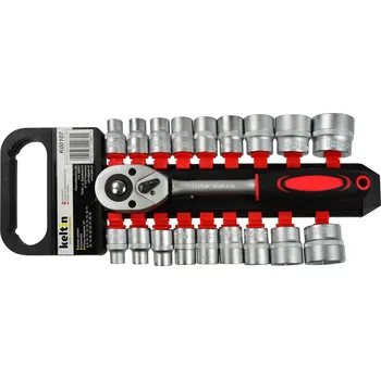 Ruční nářadí GEKO Sada nástrčných klíčů s ráčnou 8-32mm 1/2" 19ks K00107