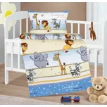 Bellatex Dětské bavlněné povlečení do postýlky Agáta Safari modrá, 90 x 135 cm, 45 x 60 cm 225850298