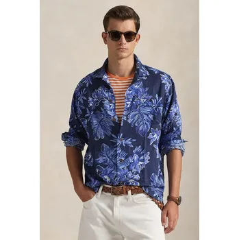 Pánská košile Lněná košile Polo Ralph Lauren 710P04449 námořnická modř 59X, vel. L