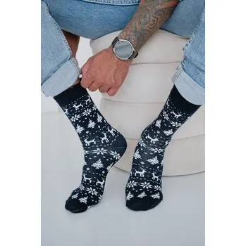 Sada pánského spodního prádla Pánské vánoční ponožky norský vzor 1290.026 kaštanové 38-41