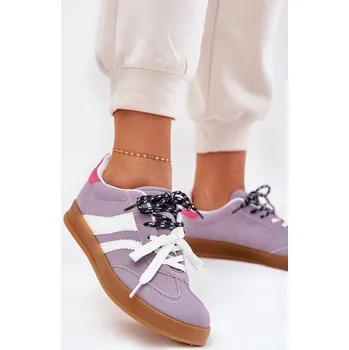 Dámská obuv Nízké Dámské Tenisky S Dvojitým Šněrováním Fialové Ventus 38