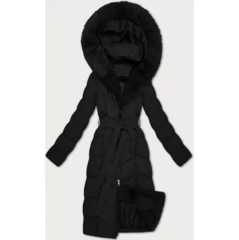 Dámská bunda Černá dámská zimní bunda s kožešinovým panelem S'West (B8525-1) odstíny černé XXL (44)