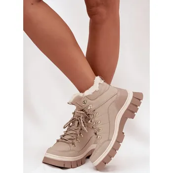 Dámská zimní obuv Zateplené dámské workery Lee Cooper LCJ-25-31-3910 Béžové 41