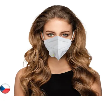 respirátor Workshop 20x Filtrační bílá skládaná polomaska FFP2 NR s ventilkem
