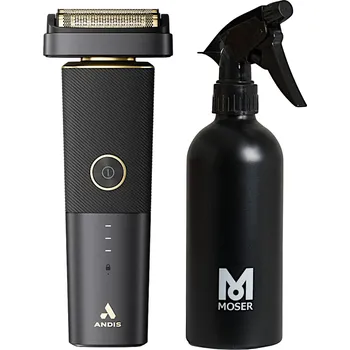 Holicí strojek Profesionální planžetový strojek Andis reSurge Shaver - černý + hliníkový rozprašovač na vodu Moser 0092-6400 - 250 ml zdarma + dárek zdarma